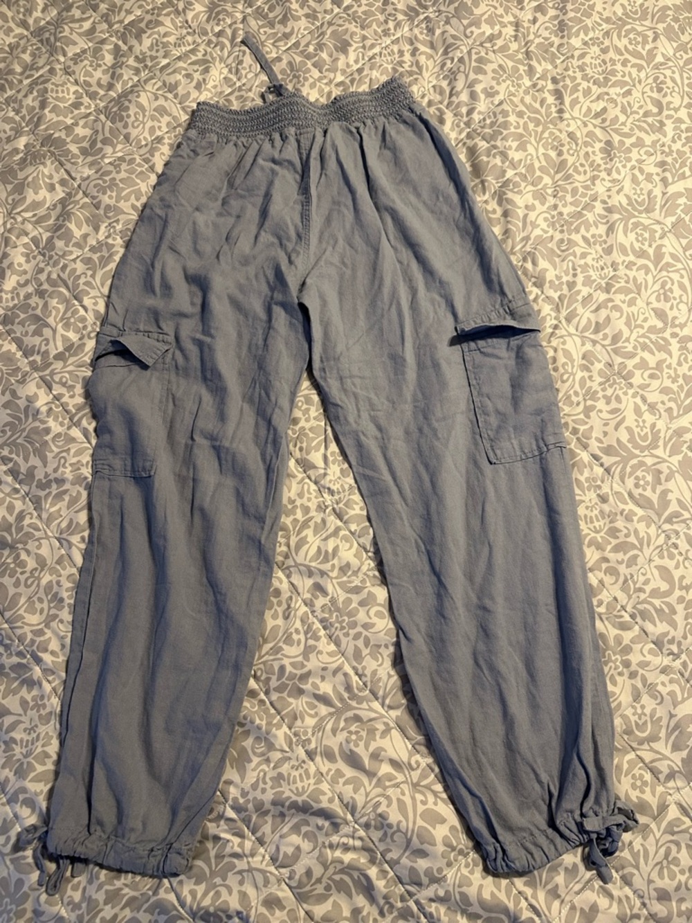 Rewash Light Blue Drawstring Cargo Jogger Pants - Picture 2 of 4